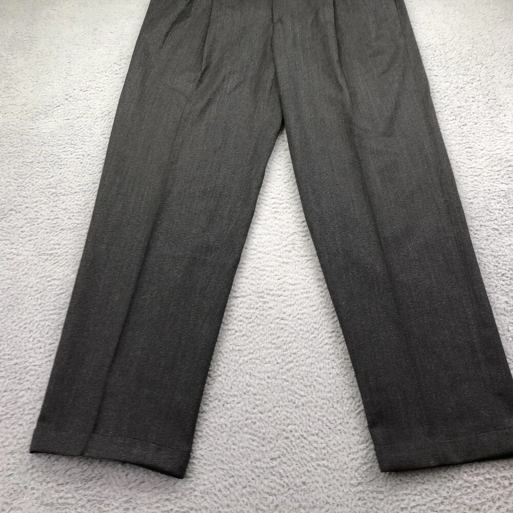 Vintage Banana Republic Pants Mens 40x30 Gray Wool Dress Pleated Cuffed Italy